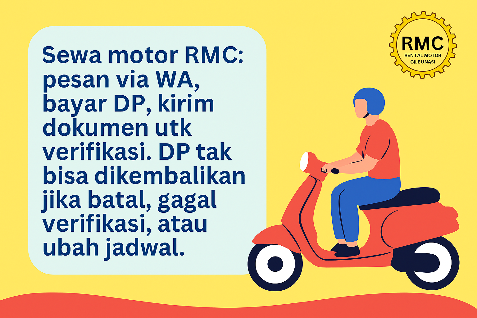 Prosedur pemesanan sewa motor harian RMC